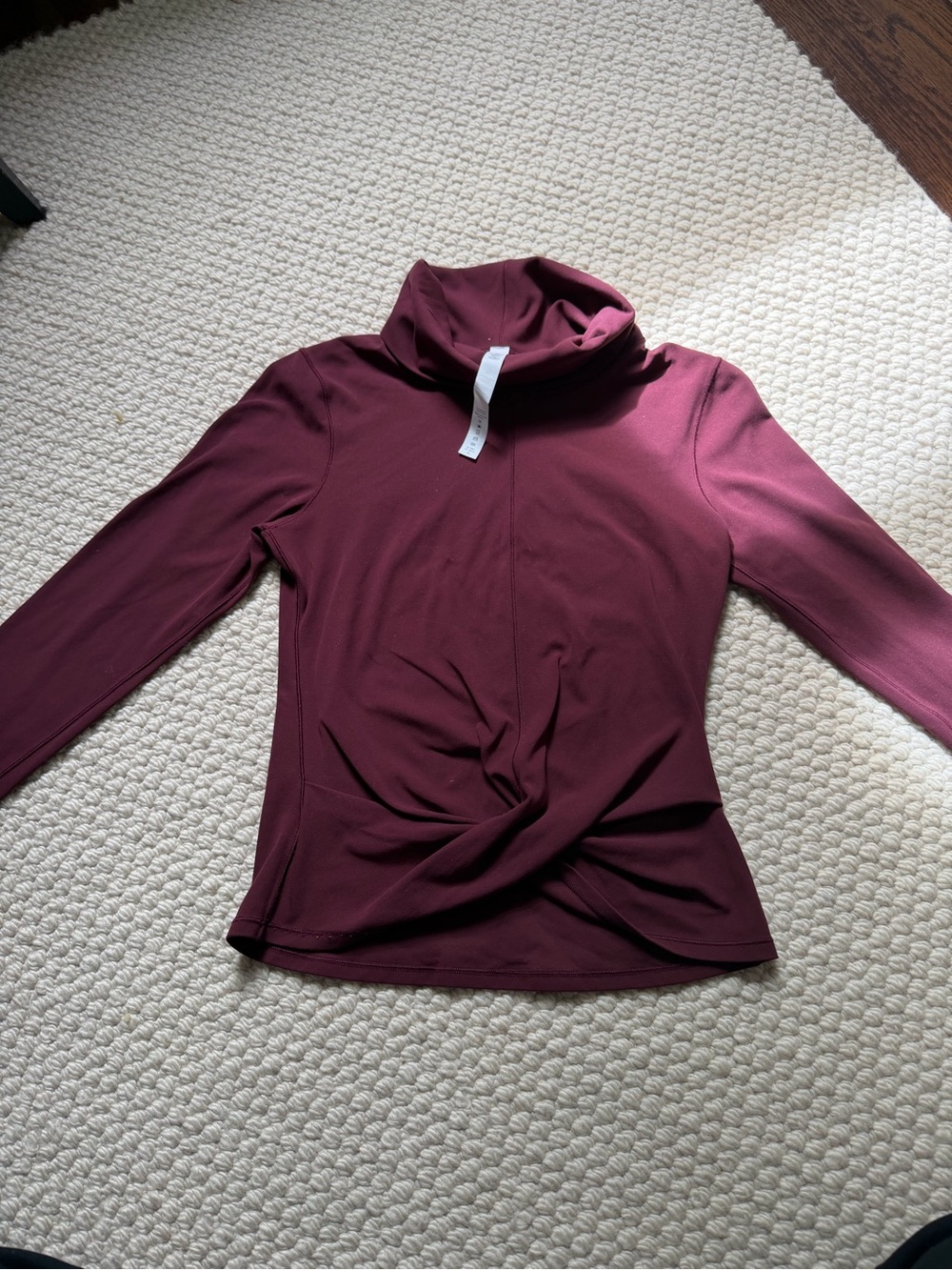 lululemon athletica Burgundy Twist-Front Long Sleeve Turtleneck